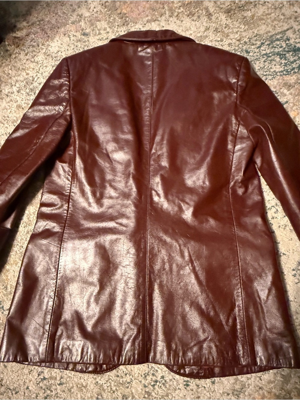 Etienne Aigner Burgundy Leather Blazer 6 - Picture 14 of 15